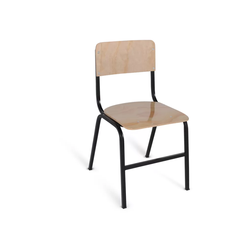 Silla Escolar de Triplay Barnizado Natural